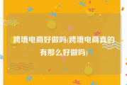 跨境电商好做吗(跨境电商真的有那么好做吗)