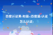 百度认证黄v和蓝v(百度蓝v认证怎么认证)