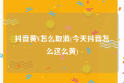 抖音黄V怎么取消(今天抖音怎么这么黄)