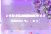 微博黄v可以增加权重吗
，继续浅谈如何增加的新浪微博粉丝的方法（原创）