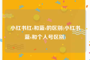 小红书红v和蓝v的区别(小红书蓝v和个人号区别)