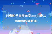 抖音粉丝哪里有卖2022(抖音从哪里看粉丝数据)