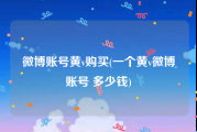 微博账号黄v购买(一个黄v微博账号 多少钱)