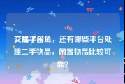 交易平台
，除了闲鱼，还有哪些平台处理二手物品，闲置物品比较可靠？
