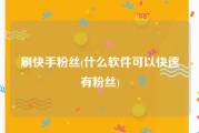 刷快手粉丝(什么软件可以快速有粉丝)