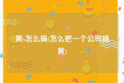黄v怎么搞(怎么把一个公司搞黄)