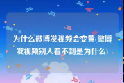 为什么微博发视频会变黄(微博发视频别人看不到是为什么)