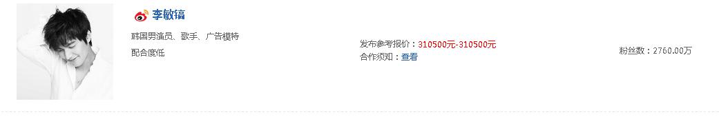 明星一条微博广告报价大概是多少？
