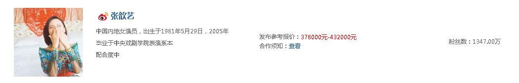 明星一条微博广告报价大概是多少？