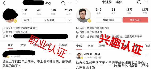 职业认证加的黄V和兴趣认证加的黄V，有什么不同？跟流量有关吗？