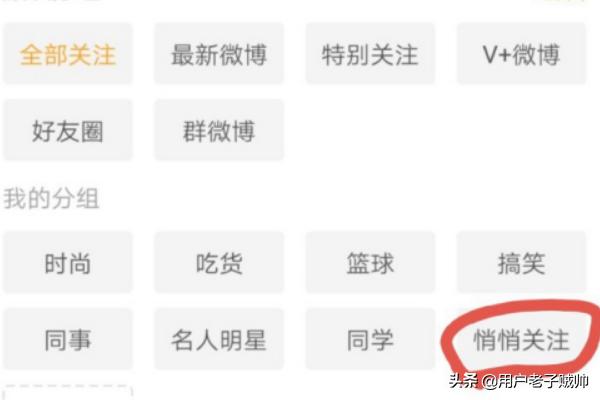 手机微博怎么看悄悄关注的人发的微博？