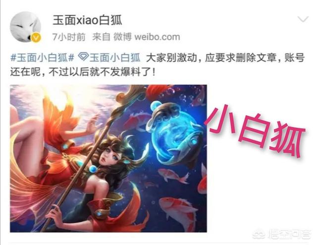 知名王者荣耀爆料博主“小白狐”遭天美警告，删除全部微博，此后不再爆料，你怎么看？