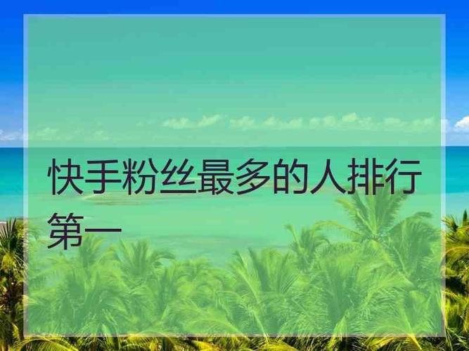 快手粉丝最多的是谁