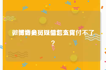 微博会员可以微信支付
，微博会员短信怎么支付不了？