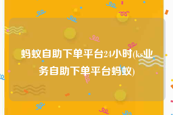 蚂蚁自助下单平台24小时(ks业务自助下单平台蚂蚁)