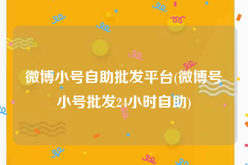 微博小号自助批发平台(微博号小号批发24小时自助)