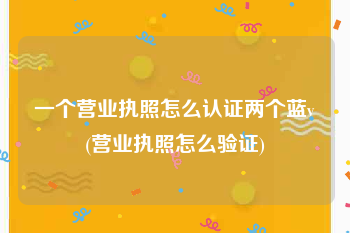 一个营业执照怎么认证两个蓝v(营业执照怎么验证)