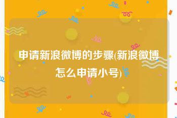 申请新浪微博的步骤(新浪微博怎么申请小号)