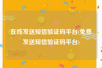 在线发送短信验证码平台(免费发送短信验证码平台)