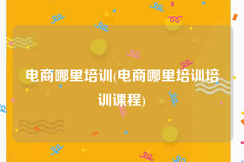 电商哪里培训(电商哪里培训培训课程)