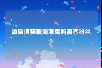 淘宝上买粉丝怎么购买
，如何获取淘宝里的访客粉丝？