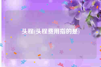 头程(头程费用指的是)
