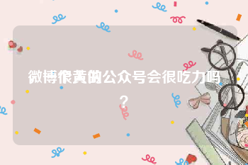 微博很黄的公众号
，一个人做公众号会很吃力吗？