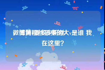 微博黄v要多少粉丝
，微博粉丝最多的大v是谁 我在这里？