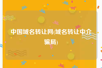 中国域名转让网(域名转让中介骗局)