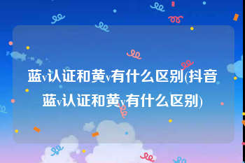 蓝v认证和黄v有什么区别(抖音蓝v认证和黄v有什么区别)