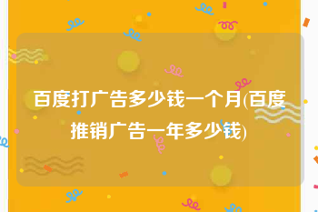 百度打广告多少钱一个月(百度推销广告一年多少钱)