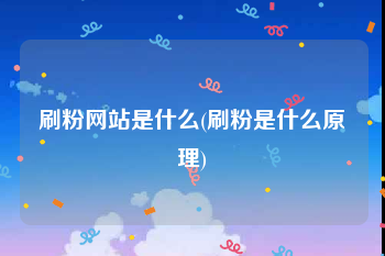 刷粉网站是什么(刷粉是什么原理)