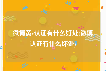微博黄v认证有什么好处(微博认证有什么坏处)
