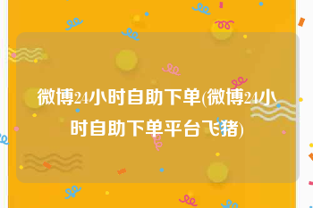 微博24小时自助下单(微博24小时自助下单平台飞猪)