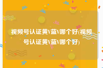 视频号认证黄V蓝V哪个好(视频号认证黄V蓝V哪个好)