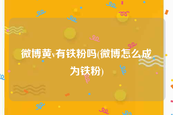 微博黄v有铁粉吗(微博怎么成为铁粉)