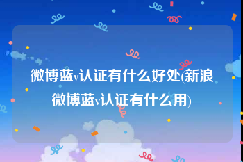 微博蓝v认证有什么好处(新浪微博蓝v认证有什么用)