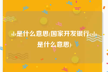 sls是什么意思(国家开发银行csls是什么意思)
