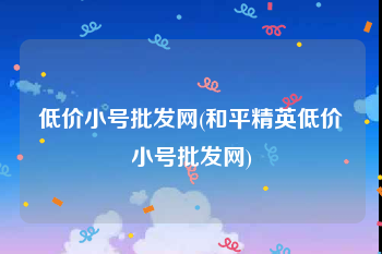 低价小号批发网(和平精英低价小号批发网)