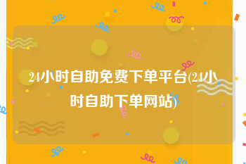 24小时自助免费下单平台(24小时自助下单网站)