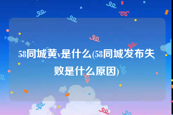 58同城黄v是什么(58同城发布失败是什么原因)