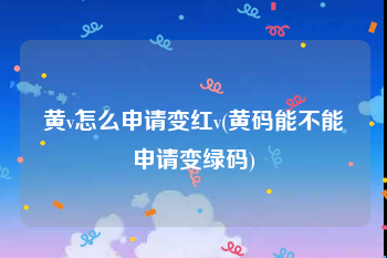 黄v怎么申请变红v(黄码能不能申请变绿码)