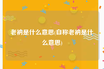 老衲是什么意思(自称老衲是什么意思)