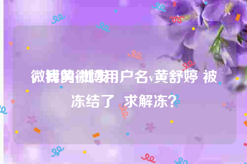 微博黄v批发
，我的微博用户名v黄舒婷 被冻结了  求解冻？