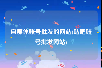 自媒体账号批发的网站(贴吧账号批发网站)