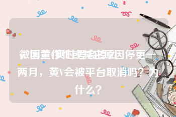 微博黄v实时号会掉么
，因工作忙或其它原因停更一两月，黄V会被平台取消吗？为什么？