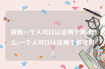 微博一个人可以认证两个黄v号么(一个人可以认证两个微博吗)