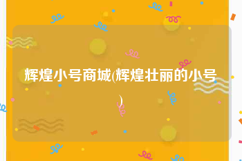 辉煌小号商城(辉煌壮丽的小号)