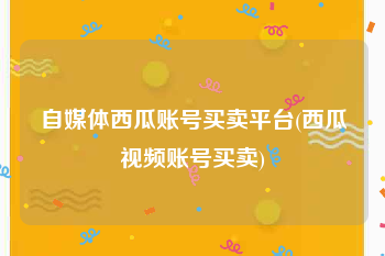 自媒体西瓜账号买卖平台(西瓜视频账号买卖)