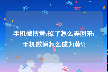 手机微博黄v掉了怎么弄回来(手机微博怎么成为黄V)